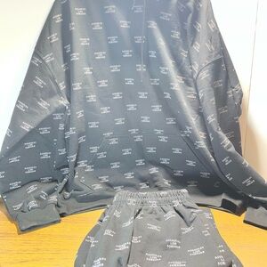 Assholes*s Live Forever All Over Print Logo Black Hoodie & Sweat Pants Adults Sz